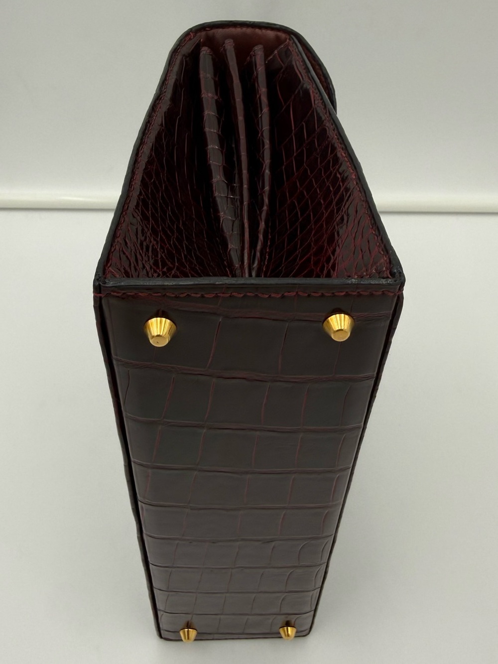 🐊MORABITO COUSU MAIN 1905 PARIS • TRAVIATA in Bordeaux CROCODILE Made in FRANCE - Picture 6 of 16
